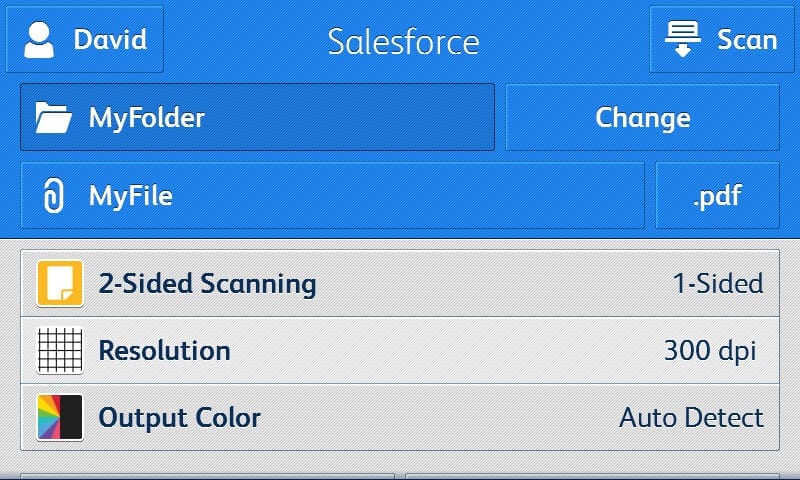 Captura de pantalla aplicación Salesforce